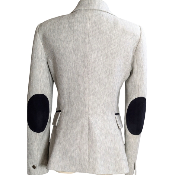 Zara Light Grey Cotton Jersey Blazer size Medium - Picture 3 of 8